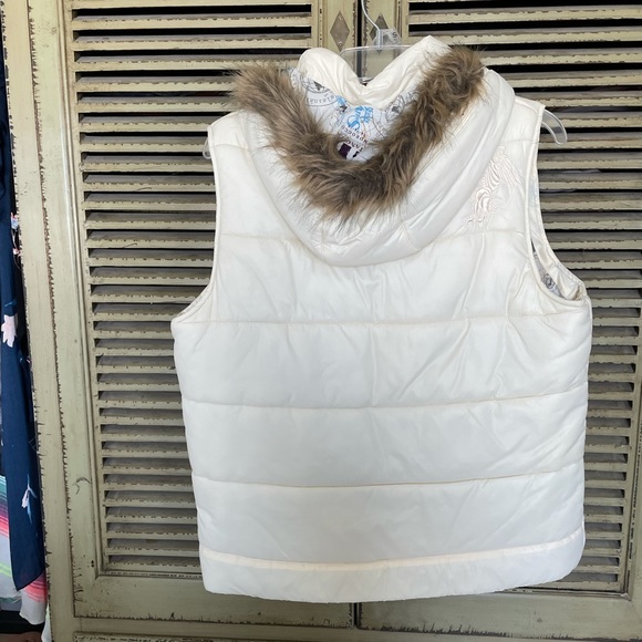 BURTON fur hooded puffer vest - Picture 2 of 7